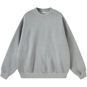 2025 Men's <b>Oversized</b> Acid Wash Athletic Midweight <b>Fleece</b> Sweatshirt Vintage Streetwear <b>Hoodie</b> - Product Image 3