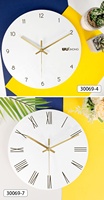 Horloge murale de bureau moderne, grande, avec cadran blanc, pour la décoration de salle de conférence, impression de logo personnalisée, chiffres bruns silencieux, lecture facile, maintenant disponible