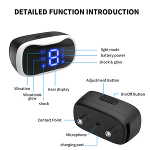 Collar antiladridos con pantalla LED 2 en 1 de gama alta, collar recargable para detener los ladridos con vibración con LED hecho de plástico duradero - Product Image 5