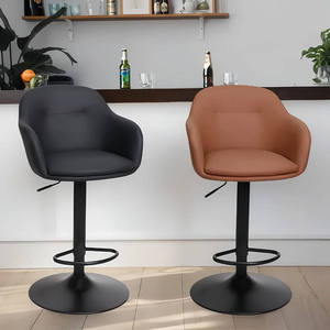 Modern Stainless Steel Bar <b>Stools</b> Fixed Armrests Swivel <b>Adjustable</b> <b>Height</b> Round Metal Base Nordic Design Home Bar Commercial Use - Product Image 6