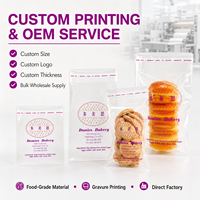 Sac en plastique cellophane de qualité alimentaire en matériau BOPP, sac plat auto-adhésif, imperméable, logo personnalisé, durable, thermoscellable, marque LESI
