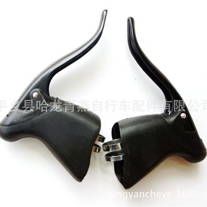 Leviers de frein pour vélo de route, en alliage d'aluminium forgé noir, conception ergonomique à 2 doigts - Product Image 1