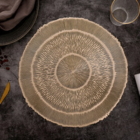 Set de table rond en PVC, motif feux d'artifice découpé, résistant à la chaleur et antidérapant, pour mariage, fête et décoration intérieure