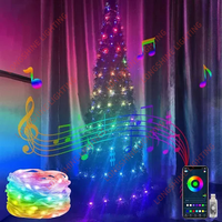 Guirlande lumineuse LED intelligente à commande par application, décoration de Noël, éclairage de fête imperméable RGBIC pour intérieur et extérieur