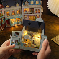 Kit de maison de poupée en bois 3D à construire soi-même, maison miniature avec portes ouvrables, puzzle en bois découpé au laser, artisanat pour enfants et adultes, décoration de la maison, cadeau