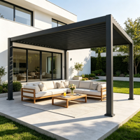 Pergola, pavillon, gazebo moderne en aluminium thermolaqué à lames orientables pour jardin extérieur, disponible en dimensions 3x3, 3x4, 4x3, 4x4, 4x5, 4x6, 6x3, 6x4, 6x5, 6x6m
