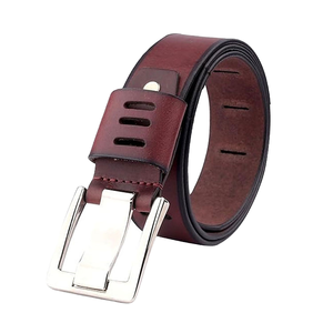 Ceinture pour homme en cuir pleine fleur véritable, écologique, personnalisable, avec boucle ardillon en alliage, style décontracté, vente en gros - Product Image 4