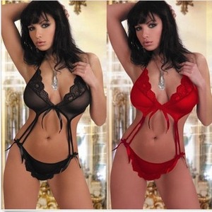 Ensemble de lingerie sexy pour femmes, style européen, nouvelle collection été, en dentelle ajourée transparente, en fibre acrylique, dos nu, de haute qualité - Product Image 2