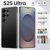 Version Globale S25 Ultra Smartphone Écran OLED HD 7,3 Pouces 144Hz Deca Core 16Go+1To Déverrouillage Facial Double SIM 5G Android 16 108MP