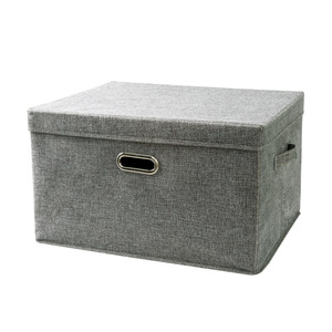 Cloth Wardrobe Storage Box With Lid Large Size Foldable Rectangle Beige And Gray Clothing Organizer - Product Image 5