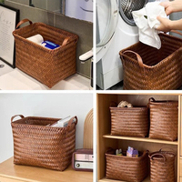 Paniers de rangement en osier tressé à la main, paniers à linge, paniers à vêtements pour étagères, couvertures, placards, chambres, salles de bain, organisateurs