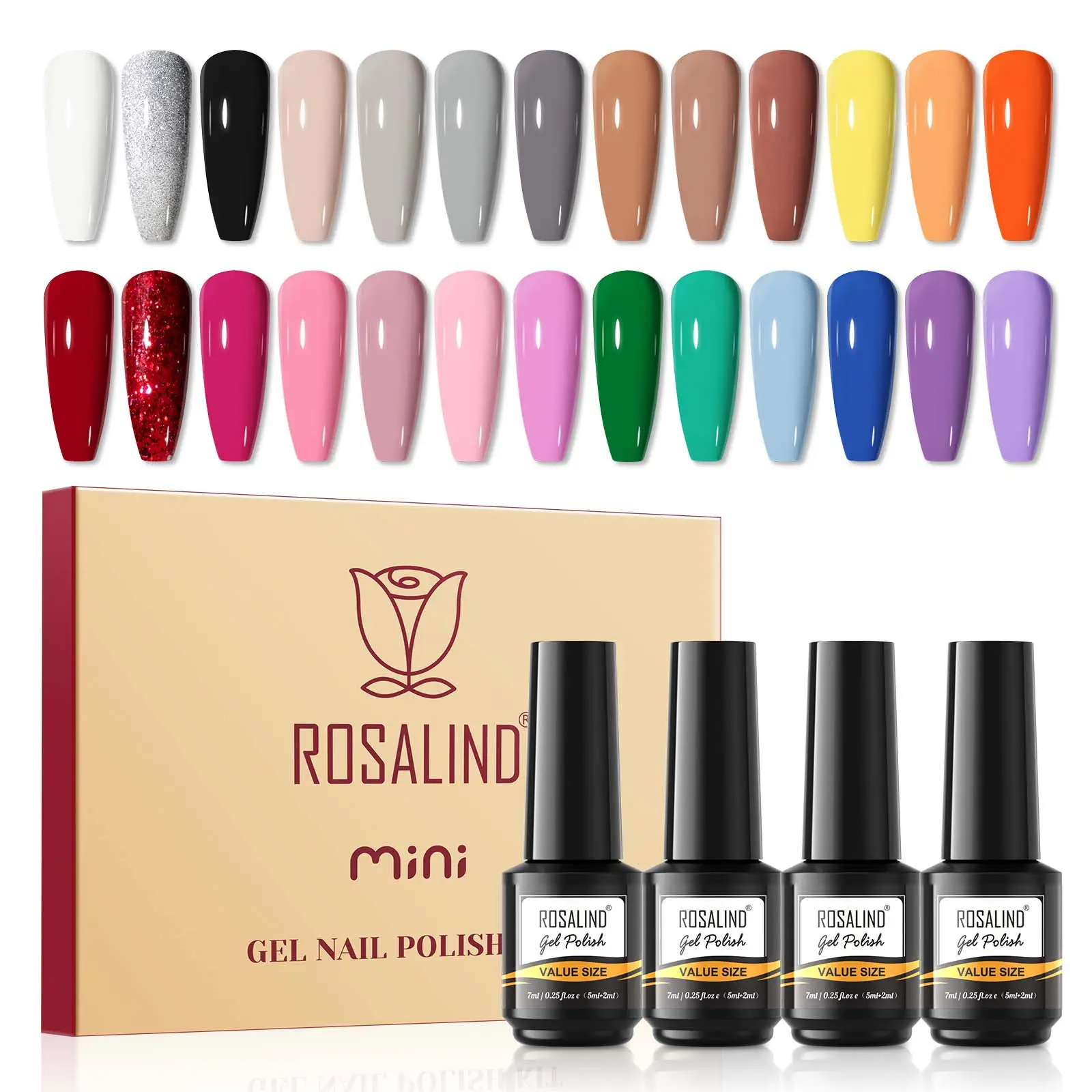 Rosalind vernis semi permanent nail supplier custom logo nude pastel esmalte en gel nail polish uv gel set for nail art design