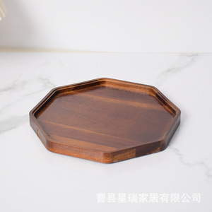 Plateau de service en bois de noyer en forme d'étoile pour hôtel, maison, dessert, gâteau - Product Image 5