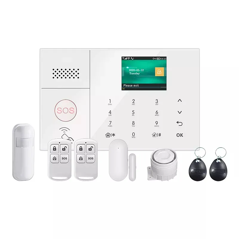 Tuya App Remote Control WIFI GSM Home Security Alarm System Wireless Touch Panel Intrusion Alarm System