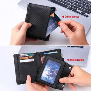 HUMERPAUL Custom uomini classici portafoglio in pelle RFID <span class=keywords><strong>porta</strong></span> <span class=keywords><strong>carte</strong></span> di credito con portamonete di alta qualità frizione maschio con catena - Product Image 3