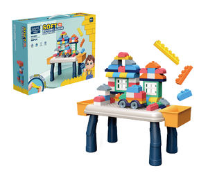 บล็อกตัวต่อพลาสติก DIY เพื่อการศึกษา80ชิ้นโมเดลยางนิ่มของเล่น5-7ปีสำหรับเคี้ยวและเล่น - Product Image 1