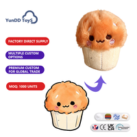 Porte-clés en peluche champignon mignon et doux, style tasse, avec illustration personnalisée, pour accessoires de sac à dos