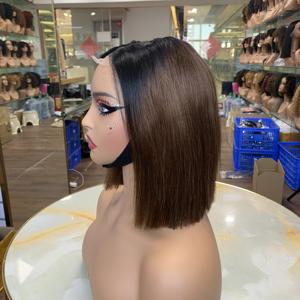Wholesale 100% Vietnamese Dark Root T1B/4 Ombre Straight Short Bob Raw Virgin Human 2*6 Kim Lace Vendors Kim Bob Closure Wigs - Product Image 3