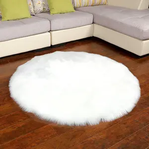 Contoh Gratis lembut wol domba ujung kulit warna bulu palsu karpet lantai karpet berbulu untuk ruang duduk