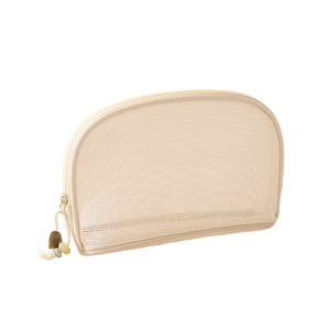 Travel Portable Toiletry Bag Lightweight Mesh Makeup <b>Storage</b> Bag Rectangle Shape For Make Up Pink Green Beige Blue - Product Image 4