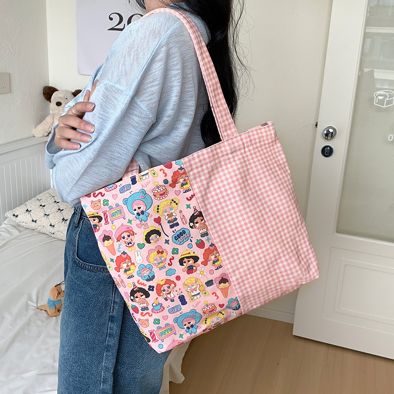 Cry pack-pink lattice stitching