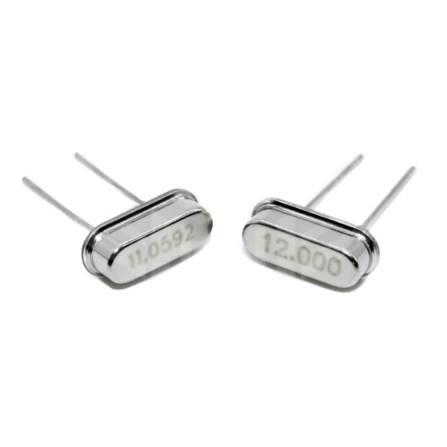 Quartz Passive Crystal Oscillator, Through-Hole 2-Pin HC-49S Clock Crystal, 11.0592MHz, 12M, 4, 6, 8, 20