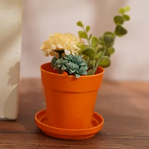 Vaso da fiori per interni a buon mercato all'ingrosso eco friendly biodegradabile in plastica in serie di bambù fioriera vaso da fiori e fioriere vaso da fiori