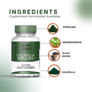 Cápsulas de Espirulina y Chlorella Orgánicas, 60 Unidades, Suplemento Natural de Algas Verdes para Aumentar los Antioxidantes y la Salud Inmunológica - Product Image 2