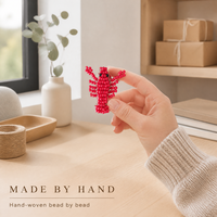 Porte-clés pendentif de sac tendance en forme de homard perlé fait main rouge