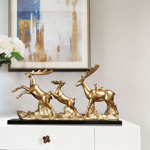 Ensemble de sculptures d'animaux plaquées or, décoration moderne pour la maison, objet décoratif de table, forme irrégulière, emballage en une seule pièce - Product Image 2