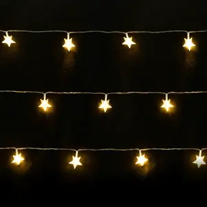 Guirnalda de luces LED a pilas 3AA, estrella colgante, blanco cálido, 1,5 m, ideal para decoración festiva y ambientación. - Product Image 2