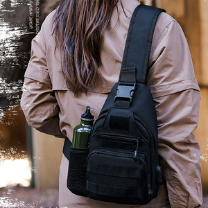 Borsa <span class=keywords><strong>a</strong></span> <span class=keywords><strong>Tracolla</strong></span> Sportiva in Tela per Uomo e Donna con Decorazione <span class=keywords><strong>a</strong></span> Bottoni, Ricarica USB, Marsupio e Porta Bottiglia - Product Image 3