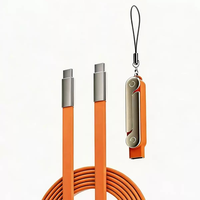 Câble USB-C vers USB-C 240W avec support détachable, cordon de charge rapide en silicone souple pour le jeu/la configuration de bureau et la visualisation mains libres