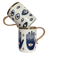 Mug à café en céramique fait main de 400 ml avec bord doré, vaisselle écologique pour la décoration de la maison et les voyages, taille personnalisée, tasse à thé, tasse à eau
