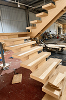 Marches d'escalier en bois à poutre unique, directement de l'usine, épaisseur 68 mm