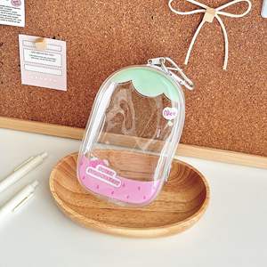 <b>Clear</b> PVC Waterproof Display Case Keychain with Chains <b>for</b> Blind Box Doll Mini Figures Zipper Closure & Hanging <b>Bag</b> - Product Image 6