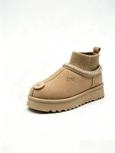 Bottes de neige d'hiver pour femmes, bottines à enfiler, doublure douce, bout rond, semelle plateforme, chaussures d'extérieur décontractées - Product Image 2