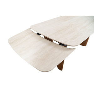 <span class=keywords><strong>Tavolo</strong></span> da Pranzo Allungabile Salvaspazio Minimalista <span class=keywords><strong>con</strong></span> Piano <span class=keywords><strong>in</strong></span> Pietra Sinterizzata e <span class=keywords><strong>Gambe</strong></span> <span class=keywords><strong>in</strong></span> <span class=keywords><strong>Legno</strong></span> - Product Image 4