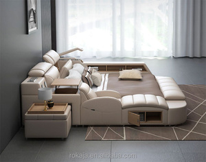 Camas Modernas Multifuncionales Personalizables con Almacenamiento, USB, Música y LED, Juego de Muebles para Dormitorio RKJ-C212, Cama Inteligente RKJ-C212 - Product Image 3