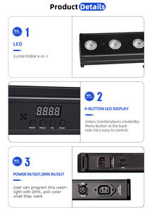 <span class=keywords><strong>Barra</strong></span> <span class=keywords><strong>de</strong></span> Luces LED RGBW <span class=keywords><strong>de</strong></span> 24*2W para DJ, 4 en 1, con Control <span class=keywords><strong>de</strong></span> <span class=keywords><strong>Sonido</strong></span> DMX512, <span class=keywords><strong>de</strong></span> Aleación <span class=keywords><strong>de</strong></span> Aluminio, para Bodas, Iglesias y Escenarios - Product Image 3
