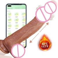 Realistischer Silikon-Vibrator für Frauen - App-Fernbedienung Vibrator mit Wärmefunktion Teleskopischer Stoßmechanismus Künstlicher Penis