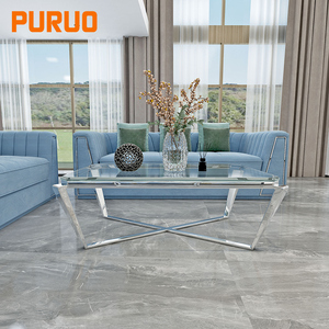 PURUO Home Goods Marble <strong>Gold</strong> Stainless Steel <strong>Glass</strong> Golden <strong>Coffee</strong> <strong>Table</strong> Modern for Home Design - Product Image 1