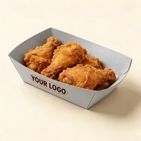 Boîte en papier jetable personnalisée avec logo, boîte en papier kraft, barquette pour la restauration rapide, recyclable pour l'emballage alimentaire