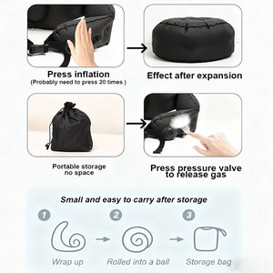Bantal penopang pinggang bentuk U tiup, bantal memori portabel tahan air sabuk pinggang dapat dilepas dapat dicuci untuk nyeri punggung bawah - Product Image 6