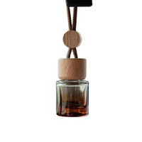 Diffuseur de parfum pour voiture en verre coloré, flacon vide avec bouchon rond et corde épaisse de 8 cm, pendentif décoratif à suspendre pour véhicule