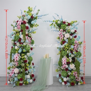 New Customization Wedding Arch Horn Shaped White Greenery Wedding <b>Flowers</b> Curved Arch Stage Background - Product Image 2