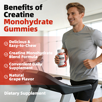 Permen Creatine Bebas Gluten OEM Suplemen Permen Creatine Pra-Latihan untuk Gym Pembentuk Otot Energi Creatine Monohydrate Gummies