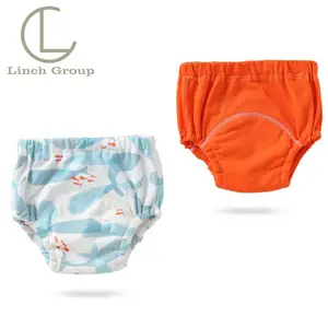 LC-DD0041婴儿足球防水便盆训练裤棉布成人尿布印花100件每款设计Minky PUL一年