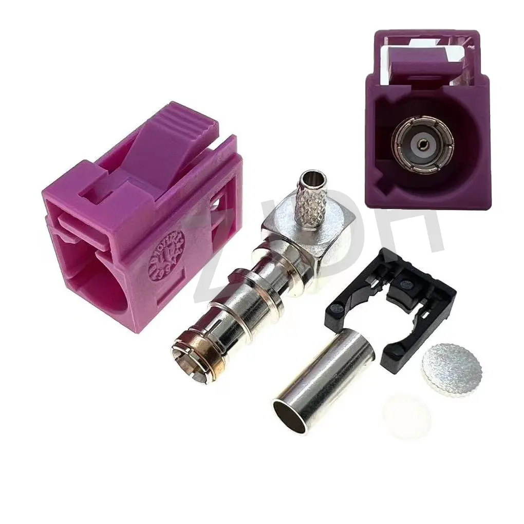 fakra connector H Type rose red Rf Female smb antenna coaxial cable wire connectors