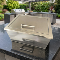 Bande d'étanchéité étanche en acier inoxydable 304 pour bac à glace encastré d'extérieur, idéale pour îlot BBQ (600x450x302mm) - Approvisionnement direct usine